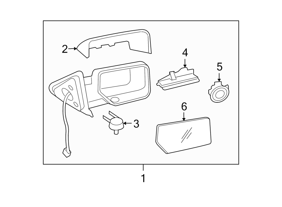 Diagram FRONT DOOR. OUTSIDE MIRRORS. for your Ford