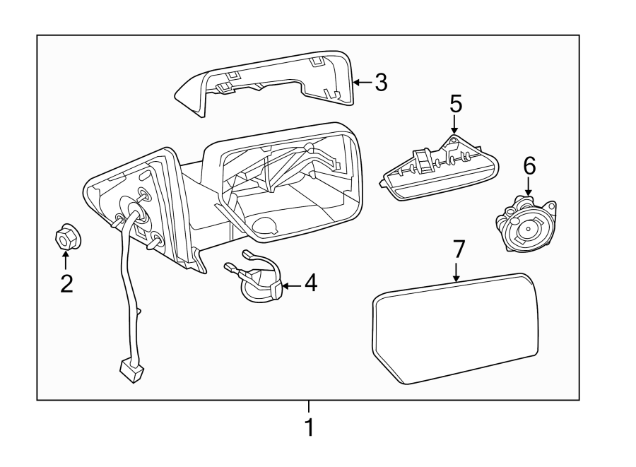 Diagram FRONT DOOR. OUTSIDE MIRRORS. for your Ford Transit Connect  