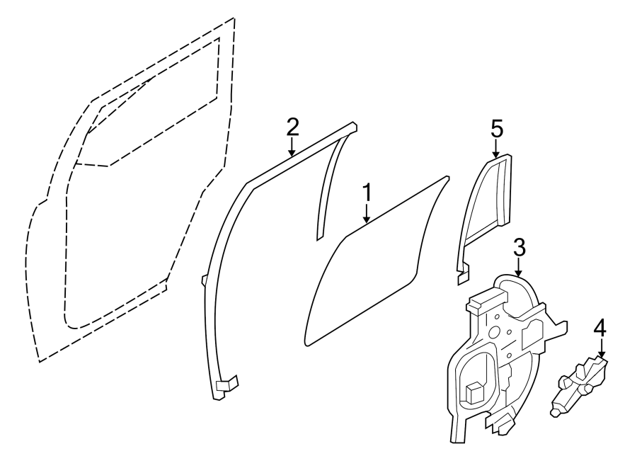 Diagram REAR DOOR. GLASS & HARDWARE. for your 2019 Lincoln MKZ   