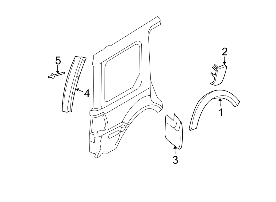 Diagram QUARTER PANEL. EXTERIOR TRIM. for your 2007 Ford F-150 4.2L Triton V6 A/T 4WD XL Standard Cab Pickup Fleetside 