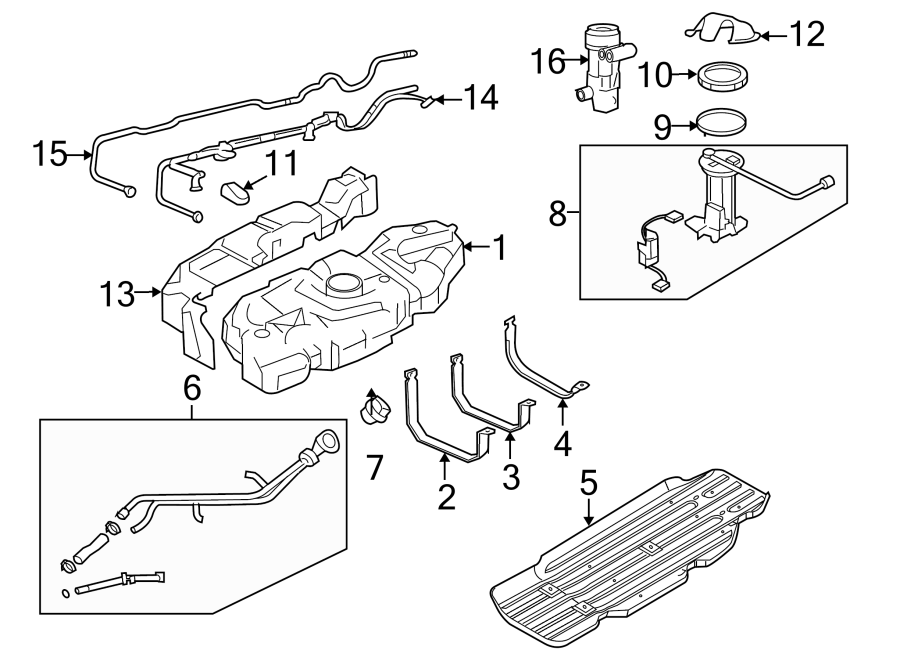 Diagram FUEL SYSTEM COMPONENTS. for your 2014 Lincoln MKZ Hybrid Sedan  