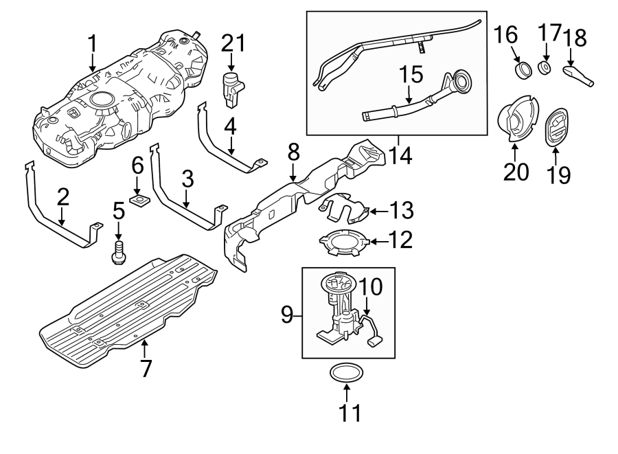 Diagram Fuel system components. for your 2014 Lincoln MKZ   