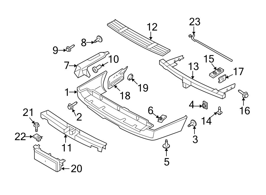 Diagram REAR BUMPER. BUMPER & COMPONENTS. for your 2011 Ford E-250   