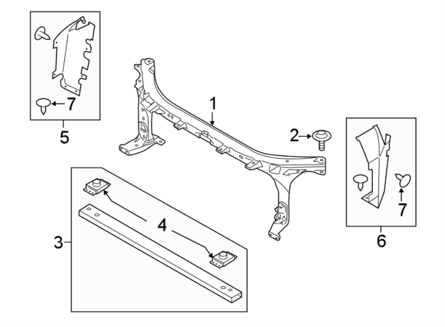 Diagram RADIATOR SUPPORT. for your Ford