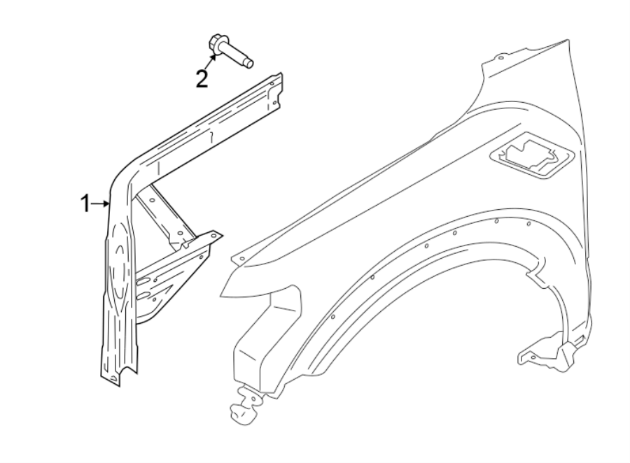 Diagram FENDER. STRUCTURAL COMPONENTS & RAILS. for your 2011 Ford Mustang   