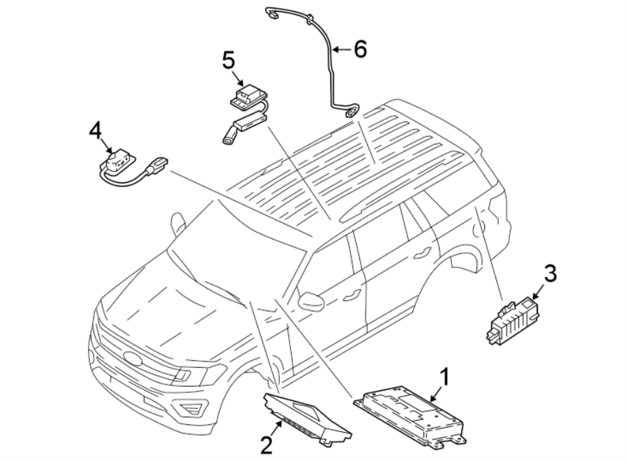 Diagram COMMUNICATION SYSTEM COMPONENTS. for your 2023 Ford Police Interceptor Utility   