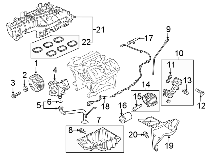 Diagram ENGINE PARTS. for your 2014 Ford Police Interceptor Utility   