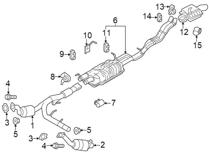 Diagram Exhaust system. Exhaust components. for your Lincoln MKZ  