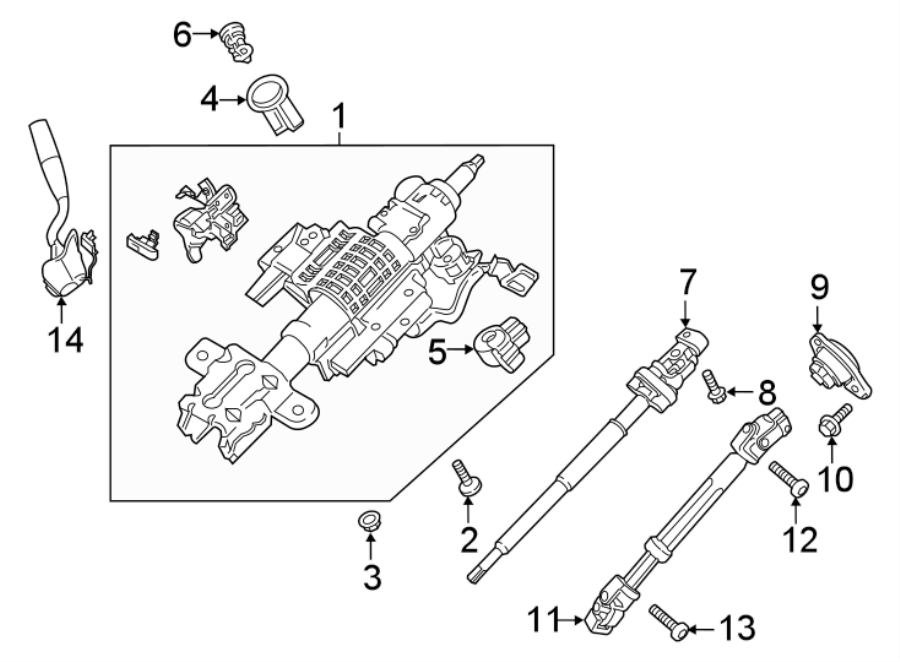 Diagram STEERING COLUMN ASSEMBLY. for your 2011 Ford Transit Connect   