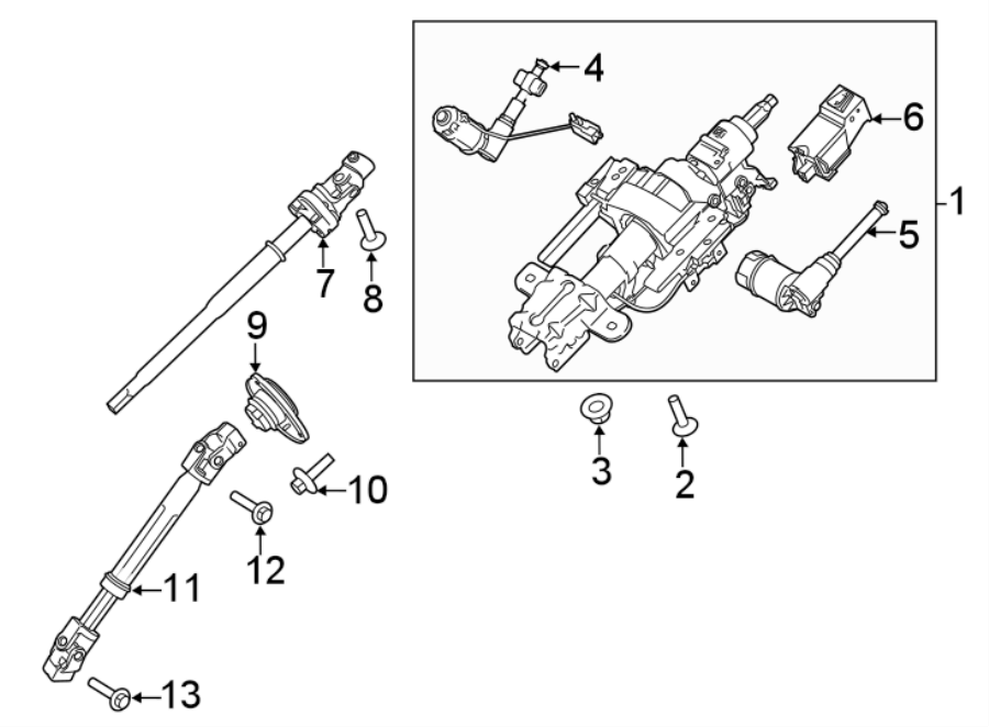 Diagram STEERING COLUMN ASSEMBLY. for your 2013 Ford F-150   