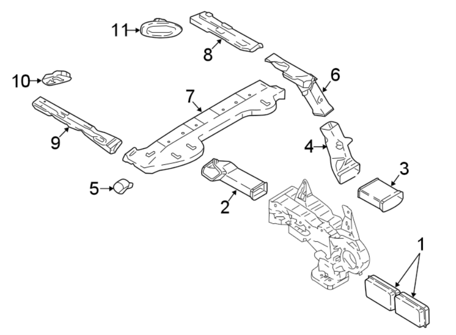 Diagram INSTRUMENT PANEL. DUCTS. for your 2022 Ford Expedition 3.5L EcoBoost V6 A/T RWD Limited Sport Utility 