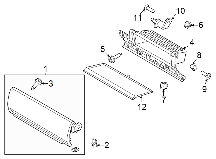 Diagram Instrument panel. Glove box. for your Ford Expedition  