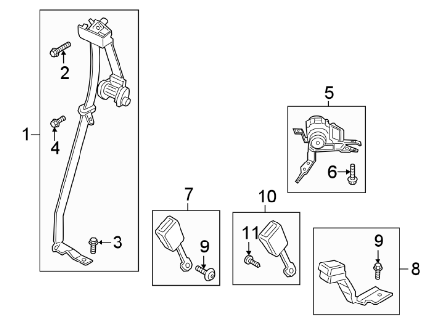 Diagram RESTRAINT SYSTEMS. THIRD ROW SEAT BELTS. for your 1998 Ford Expedition   