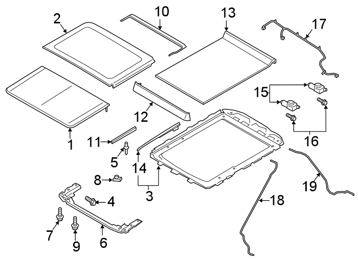 Diagram SUNROOF. for your 2017 Lincoln MKZ   