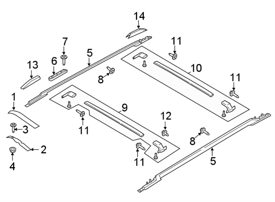 Diagram ROOF. EXTERIOR TRIM. for your 1985 Ford Bronco   