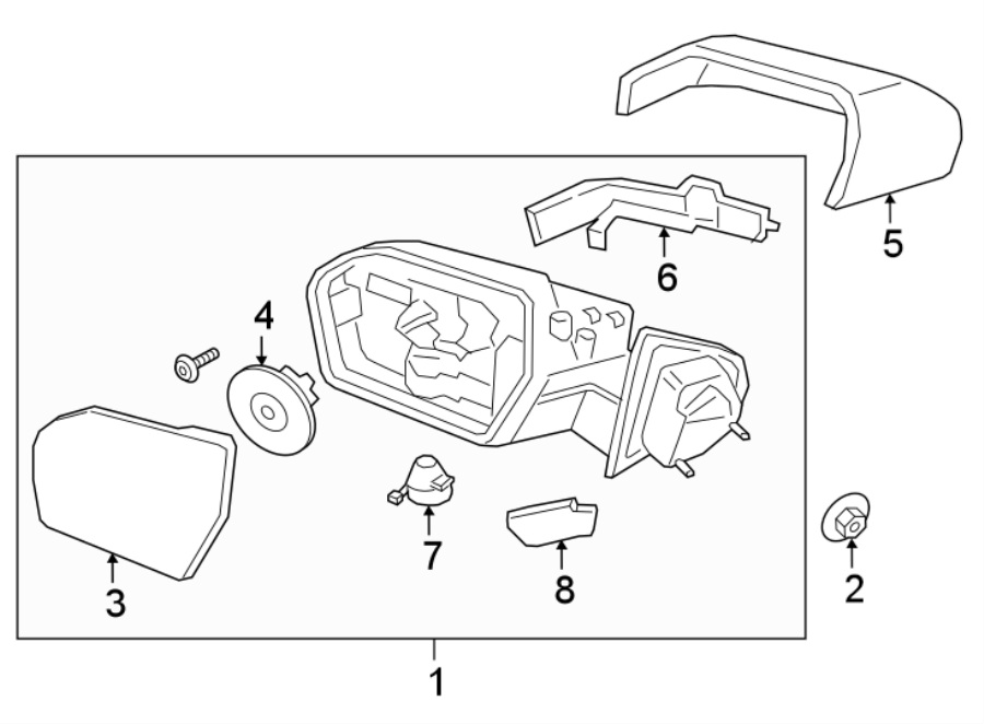 Diagram FRONT DOOR. OUTSIDE MIRRORS. for your 1984 Ford F-150   