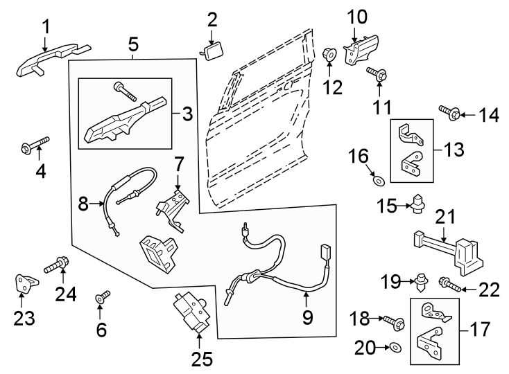 Diagram REAR DOOR. LOCK & HARDWARE. for your 1997 Ford F-150   