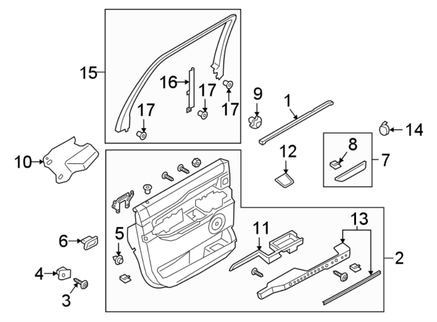 Diagram REAR DOOR. INTERIOR TRIM. for your 1991 Ford Bronco   