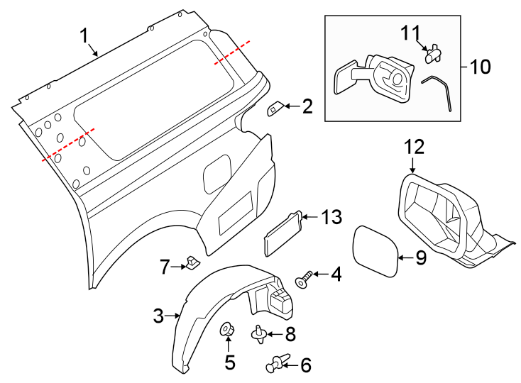 QUARTER PANEL & COMPONENTS. Diagram