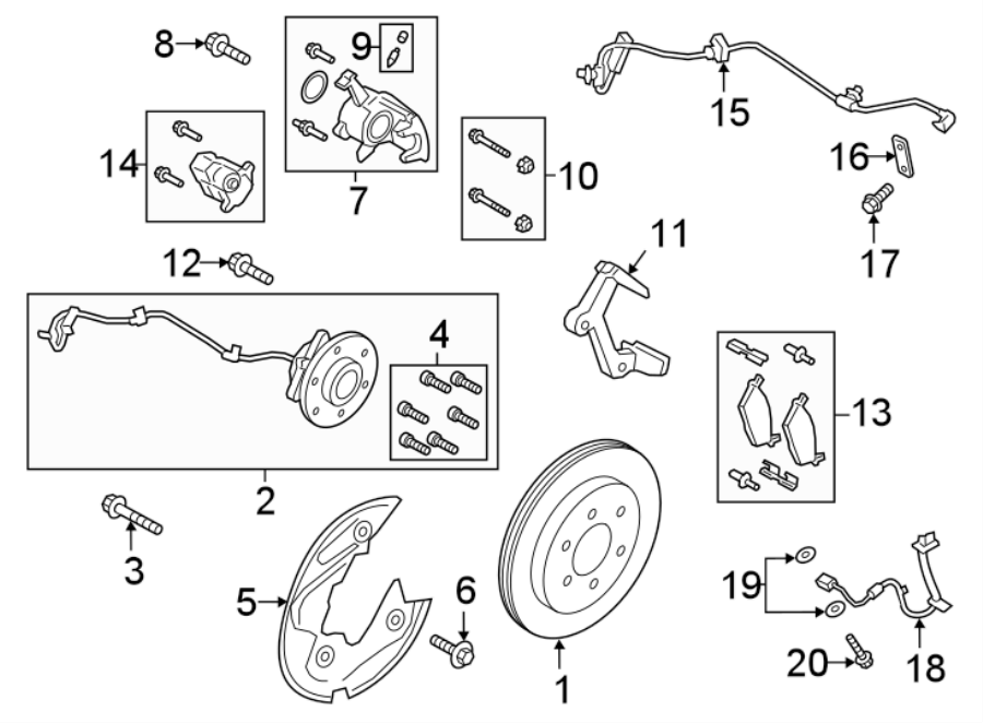 Diagram REAR SUSPENSION. BRAKE COMPONENTS. for your 2010 Ford F-150   