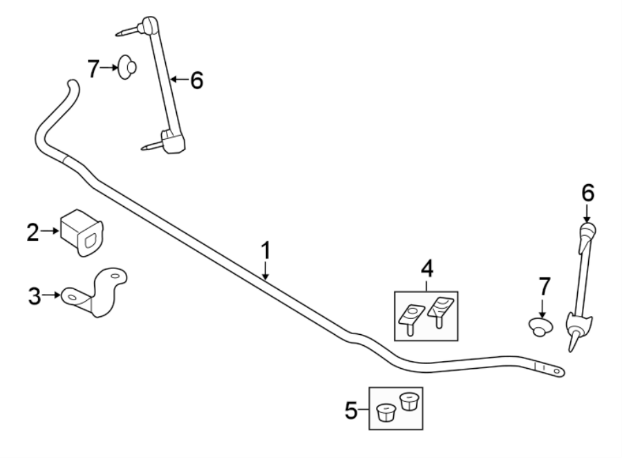 Diagram REAR SUSPENSION. STABILIZER BAR & COMPONENTS. for your Ford