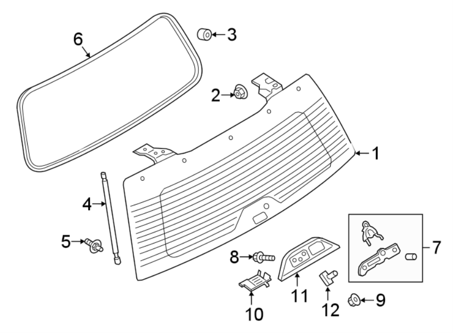 Diagram LIFT GATE. GLASS. for your Ford Expedition  