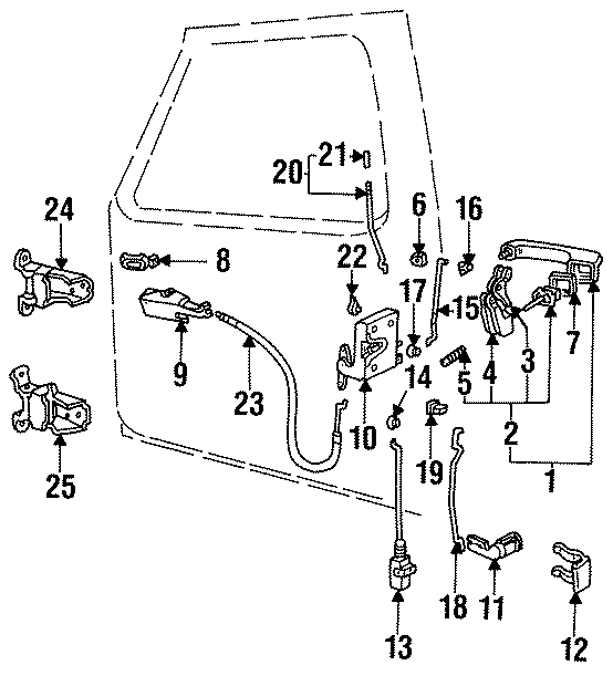 Diagram DOOR. LOCK & HARDWARE. for your 2014 Ford F-350 Super Duty 6.2L V8 FLEX A/T RWD XLT Extended Cab Pickup Fleetside 