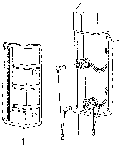 Diagram REAR LAMPS. COMBINATION LAMPS. for your 1984 Ford F-150  XL Standard Cab Pickup Stepside 