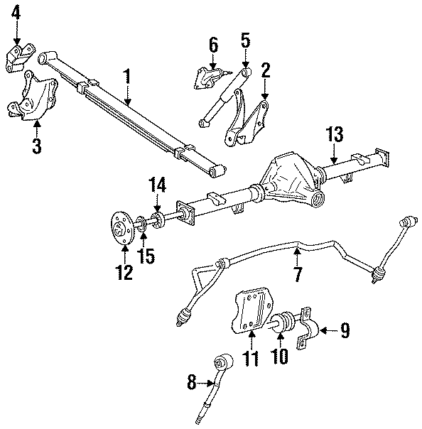 Diagram REAR SUSPENSION. AXLE HOUSING. STABILIZER BAR & COMPONENTS. SUSPENSION COMPONENTS. for your 2017 Ford F-150  King Ranch Crew Cab Pickup Fleetside 