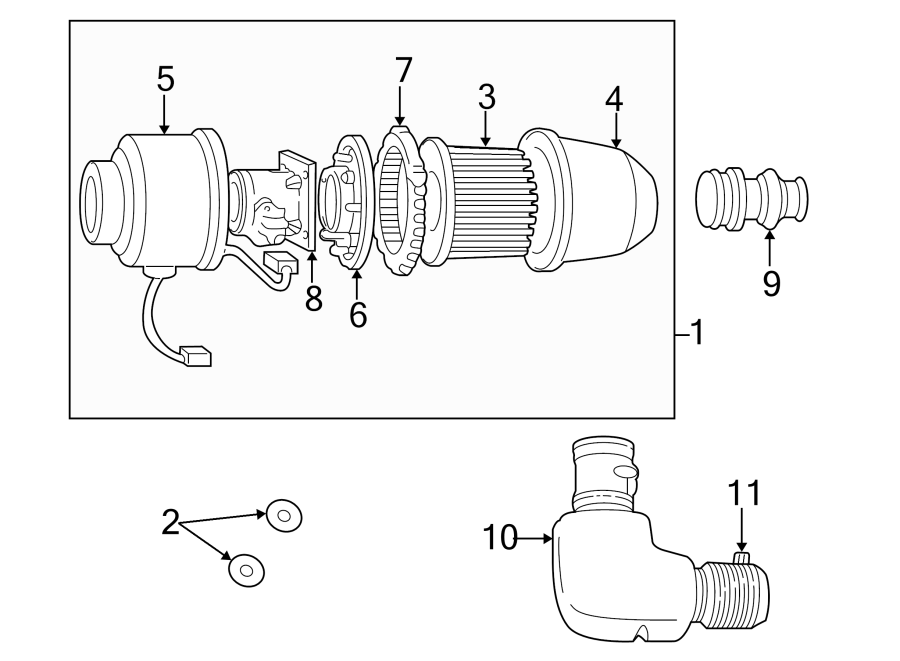 Diagram AIR INTAKE. for your 2020 Ford F-150 3.5L EcoBoost V6 A/T RWD XL Standard Cab Pickup Fleetside 