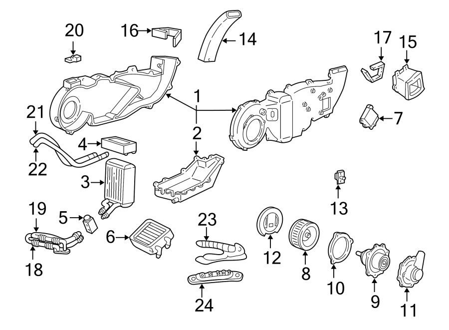 Diagram Air conditioner & heater. Auxiliary ac & heater unit. for your 2016 Ford F-150   