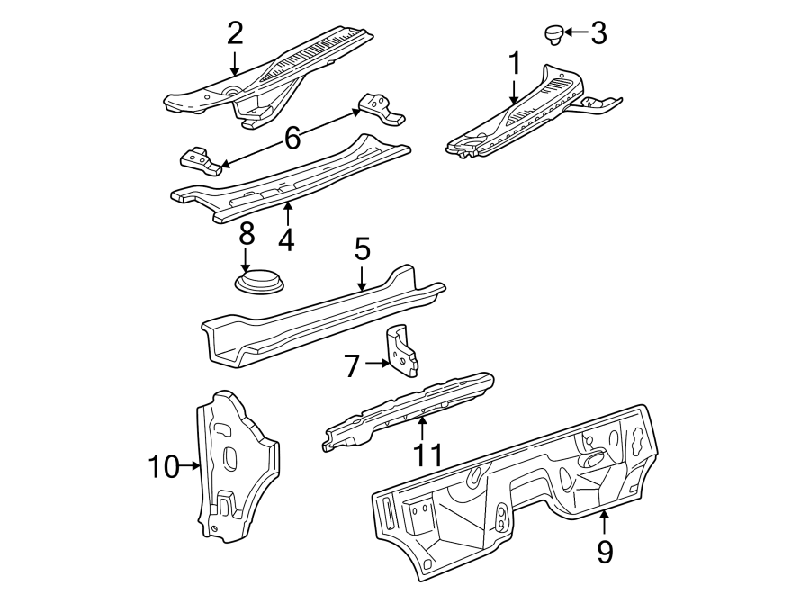 Diagram Cowl. for your 1996 Ford F-350   