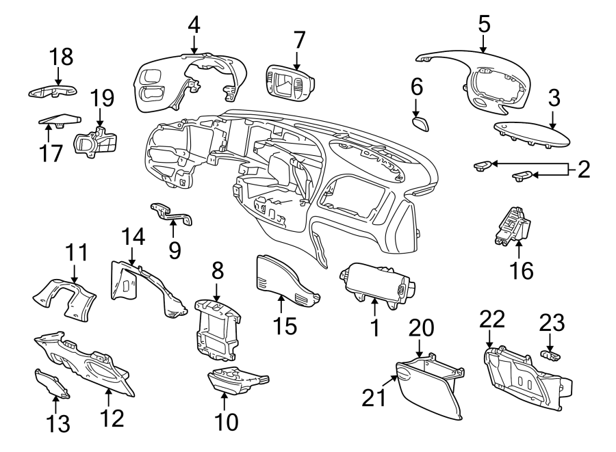 Diagram Instrument panel components. for your Ford Expedition  