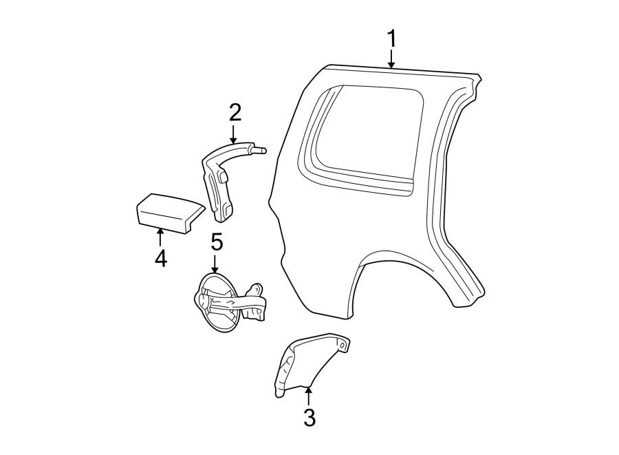 Diagram QUARTER PANEL & COMPONENTS. for your 2017 Ford Transit Connect   