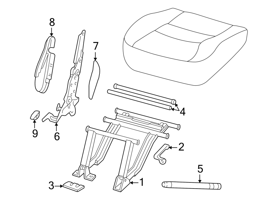 Diagram SEATS & TRACKS. REAR SEAT COMPONENTS. for your 2015 Lincoln MKZ   