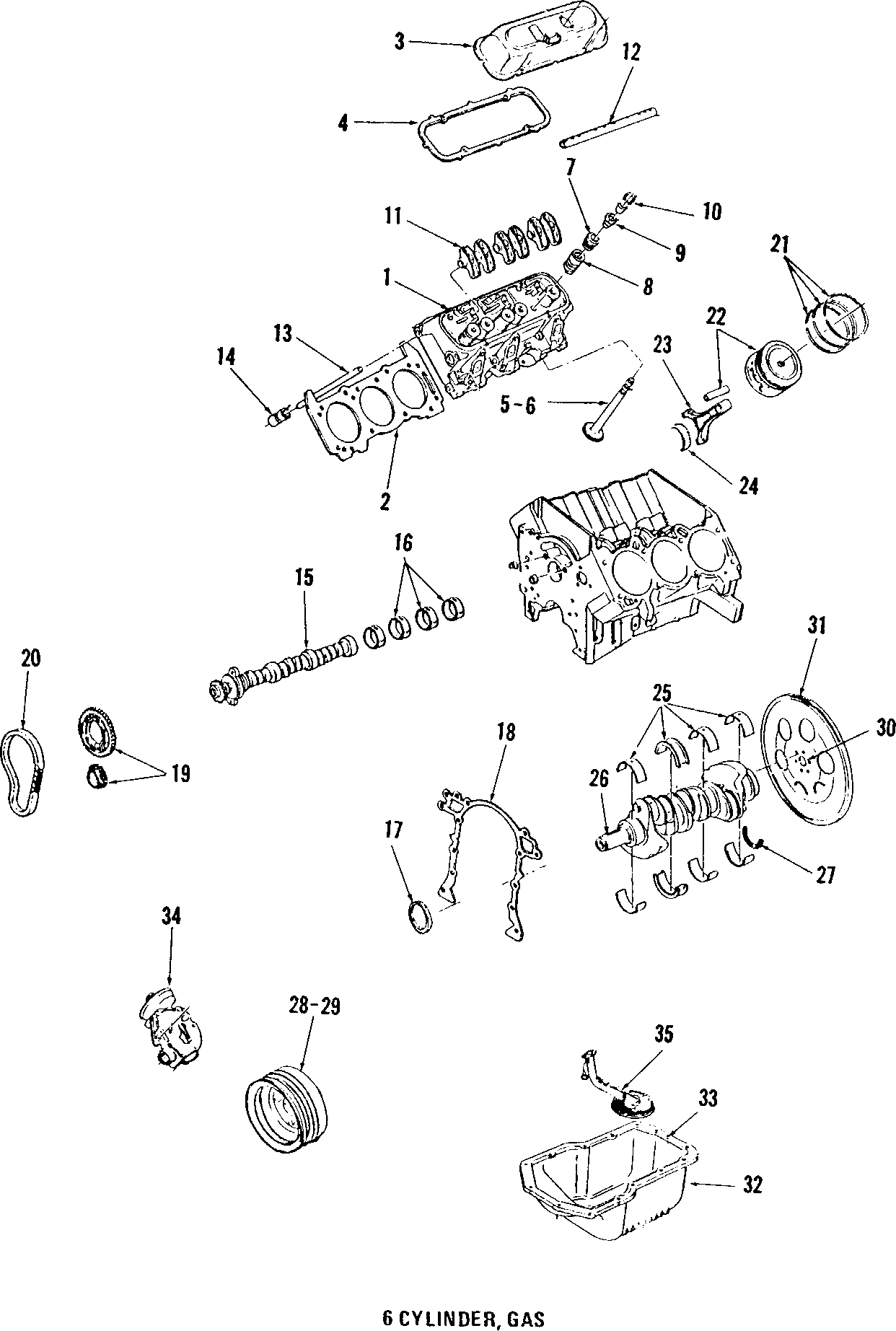 Diagram CAMSHAFT & TIMING. CRANKSHAFT & BEARINGS. CYLINDER HEAD & VALVES. LUBRICATION. MOUNTS. PISTONS. RINGS & BEARINGS. for your 2005 Chevrolet Blazer   