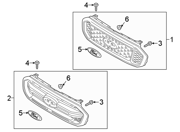 Diagram GRILLE & COMPONENTS. for your 2016 Lincoln MKZ Hybrid Sedan  