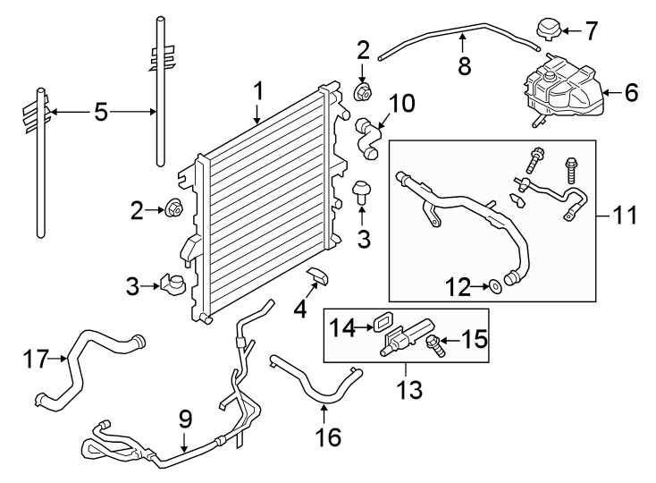 Diagram RADIATOR & COMPONENTS. for your Ford Ranger  