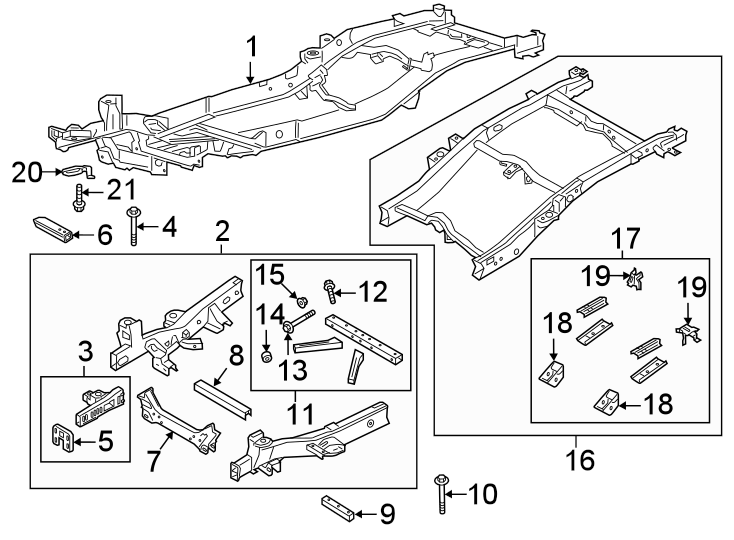Diagram FRAME & COMPONENTS. for your Ford Ranger  