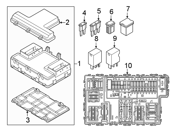 Diagram ELECTRICAL COMPONENTS. for your 2022 Ford Ranger 2.3L EcoBoost A/T RWD XL Extended Cab Pickup Fleetside 