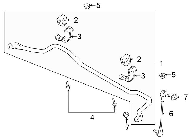 Diagram FRONT SUSPENSION. STABILIZER BAR & COMPONENTS. for your 2018 Lincoln MKZ   