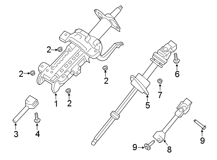 Diagram STEERING COLUMN ASSEMBLY. for your Ford Ranger  