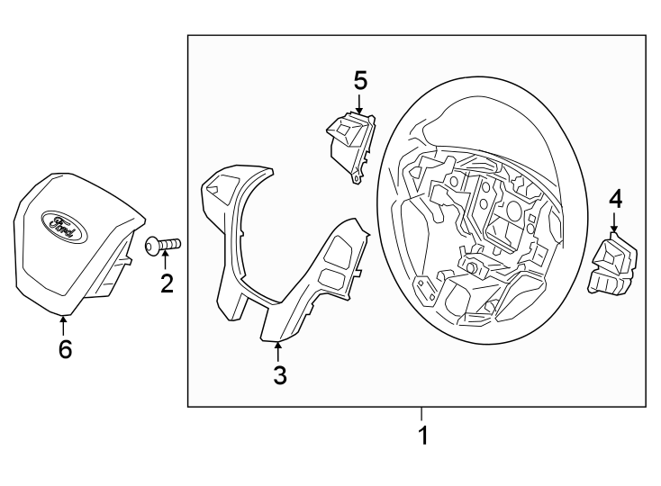 Diagram STEERING WHEEL & TRIM. for your 2015 Lincoln MKZ Black Label Hybrid Sedan  