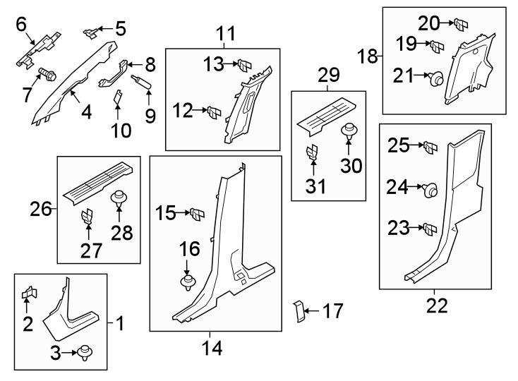 Diagram INTERIOR TRIM. for your Ford Ranger  