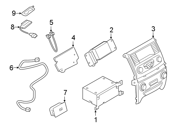 Diagram INSTRUMENT PANEL. SOUND SYSTEM. for your 1990 Ford Bronco   