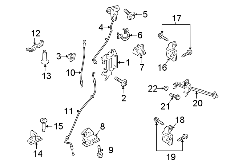 Diagram REAR DOOR. LOCK & HARDWARE. for your 1989 Ford F-150   