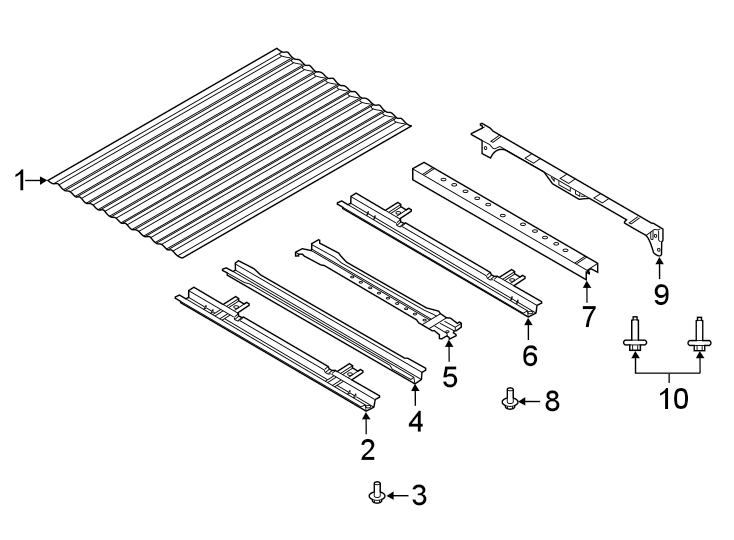 Diagram PICK UP BOX. FLOOR. for your Ford Ranger  