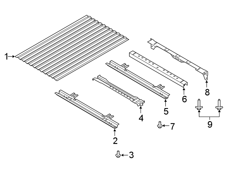 Diagram PICK UP BOX. FLOOR. for your 2013 Ford F-150 3.5L EcoBoost V6 A/T RWD XLT Extended Cab Pickup Fleetside 