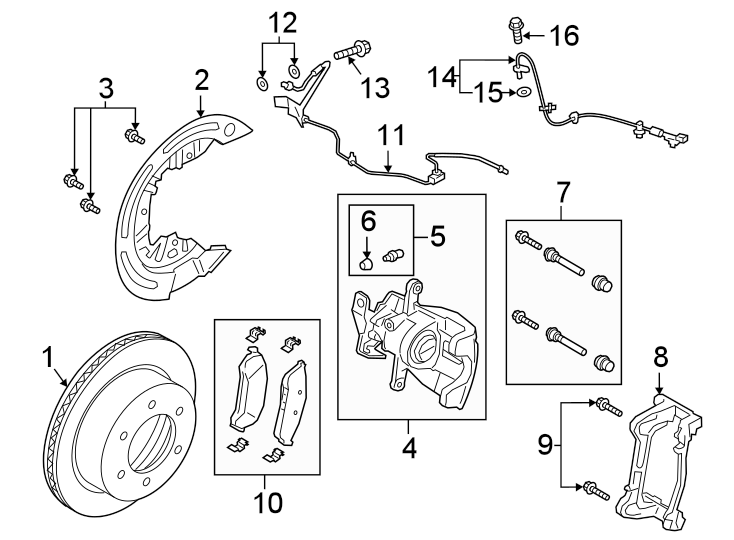 Diagram REAR SUSPENSION. BRAKE COMPONENTS. for your 2011 Ford F-150 3.5L EcoBoost V6 A/T 4WD XL Extended Cab Pickup Fleetside 