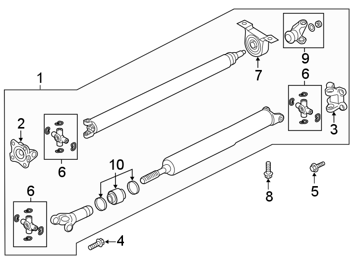 Diagram REAR SUSPENSION. DRIVE SHAFT. for your 2010 Ford Transit Connect   